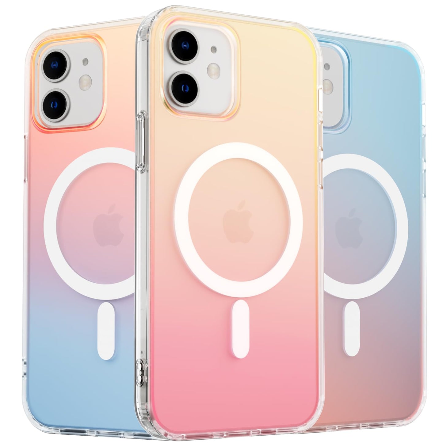 ORNARTO Compatible with iPhone 12,iPhone 12 Pro for MagSafe Case,Shockproof Protective Rainbow Case,Wireless Charging Magnetic Phone Cases Iridescent