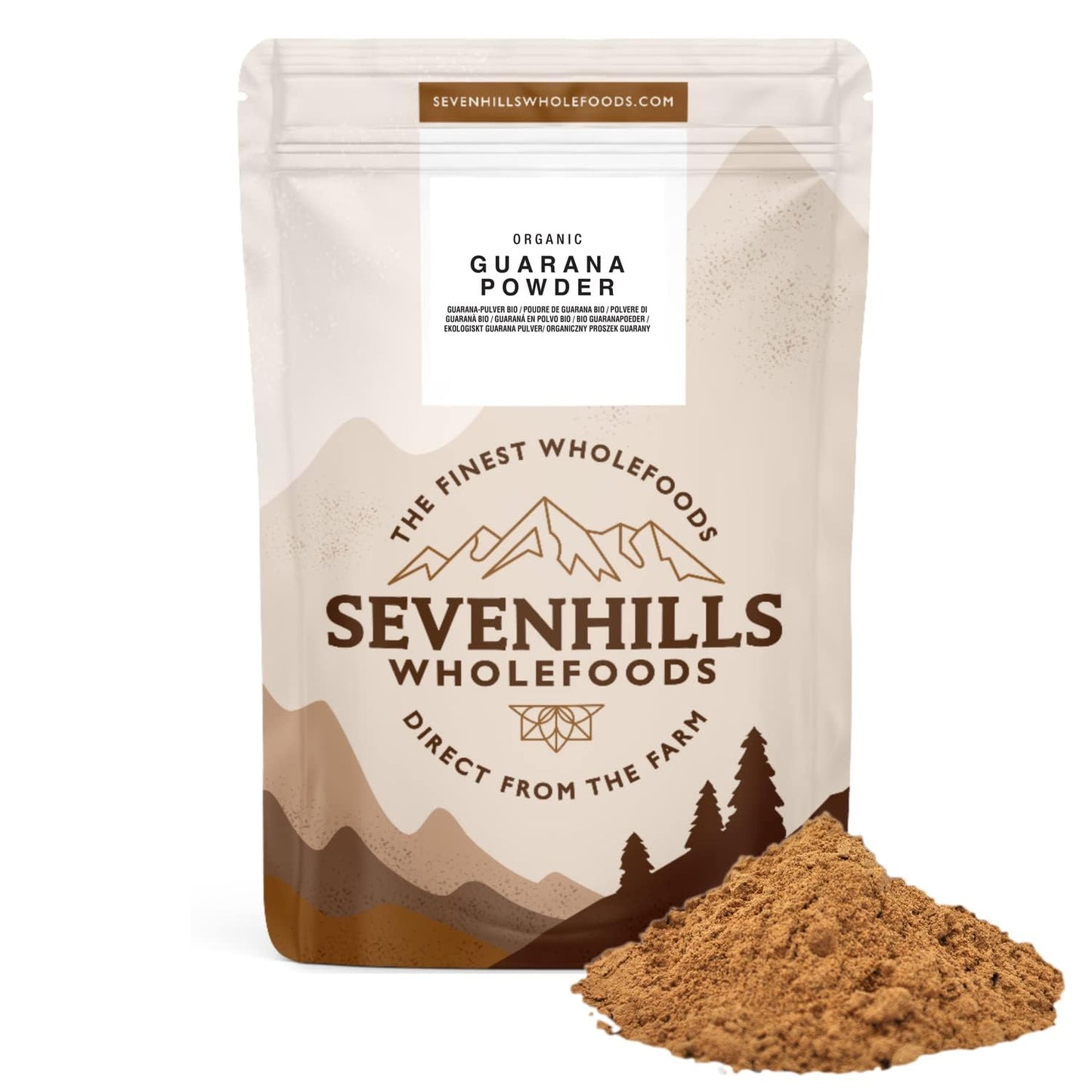 Sevenhills Wholefoods Organic Raw Guarana Powder 500g | High Caffeine Content | 100% Pure & Natural | from Brazil | Plant-Based Energy