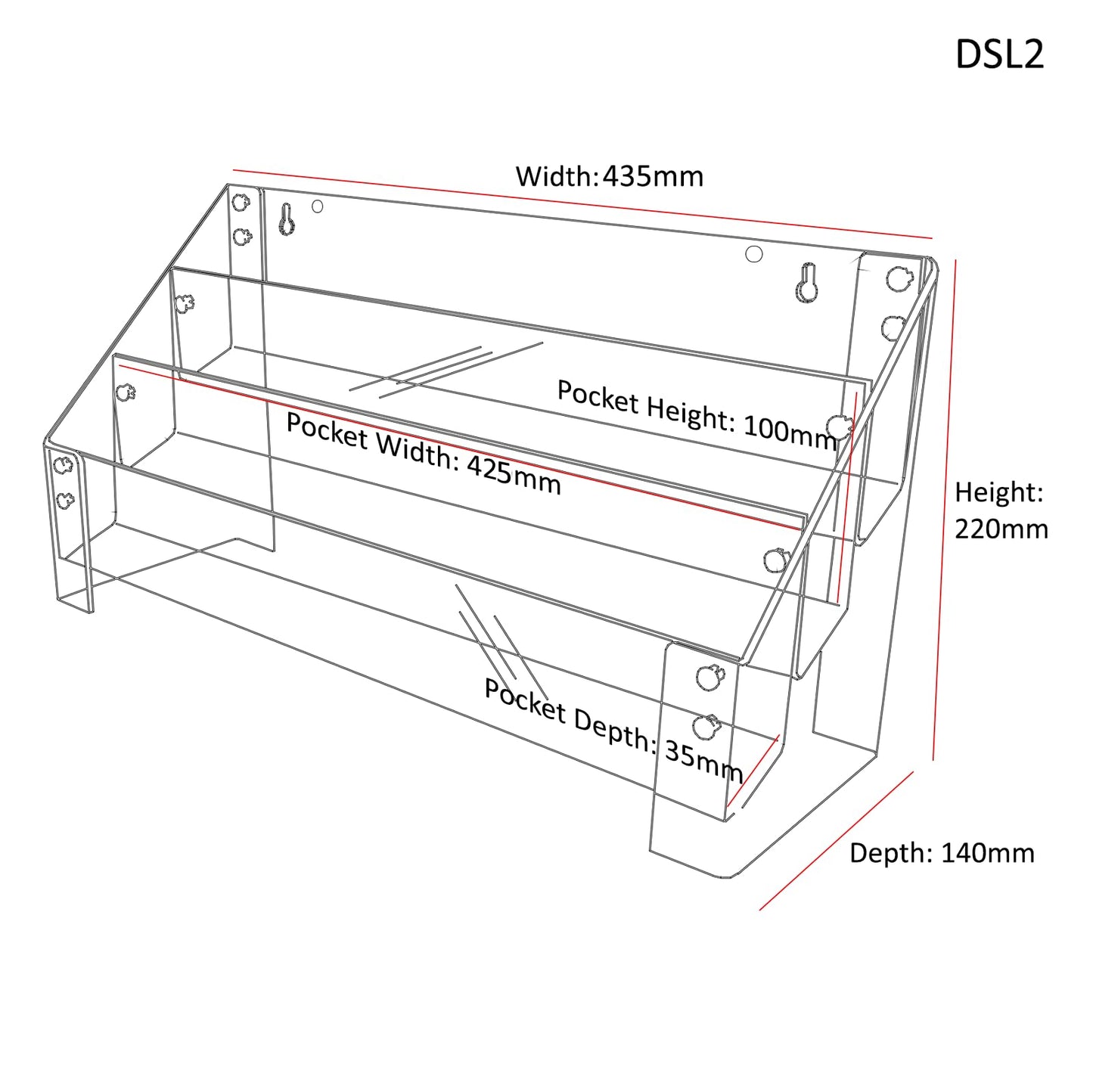 Greeting Card Rack - Universal Fit - 3 Tiers 420mm WidE (DSL+) (420mm)