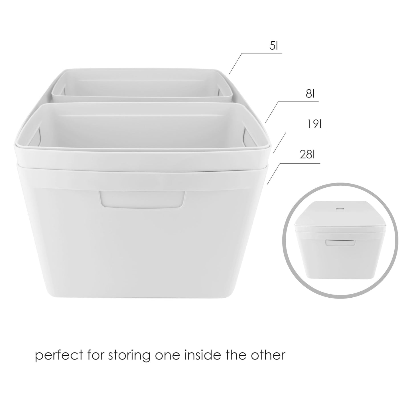 IDEA HOME FLEXISTORE Storage Box 8L – Durable Organizer with Lid and Handles – Unbreakable Plastic – Denim Blue Storage Container for Home and Office