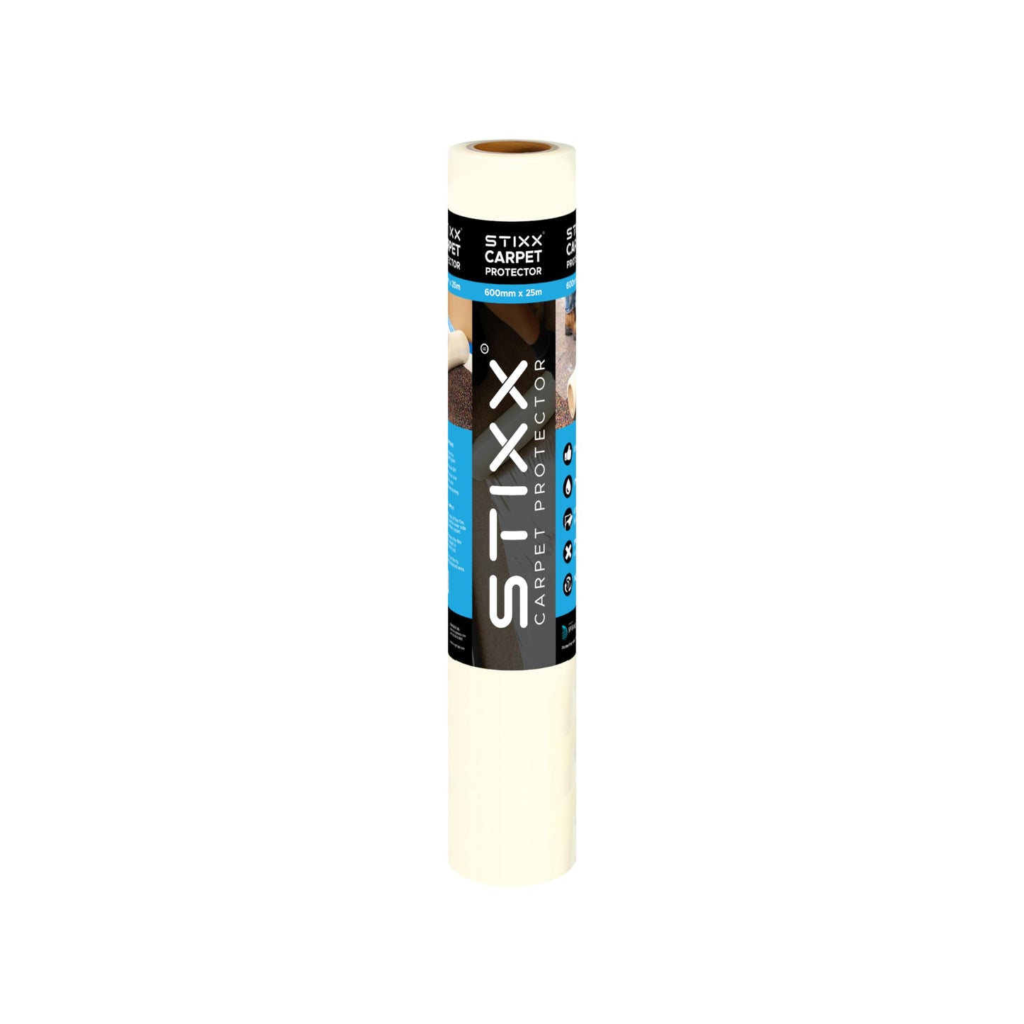 STIXX Carpet Protector - Premium Self Adhesive Carpet Protection Film - Durable and Waterproof - 600mm x 25m