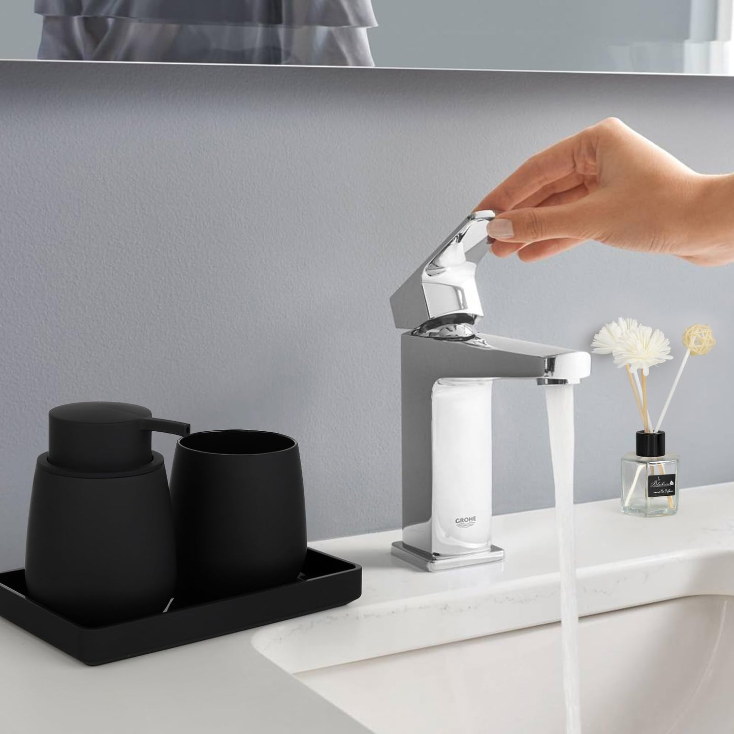 Black Bathroom Accessories Sets Complete, Modern Bathroom Sets Organizer