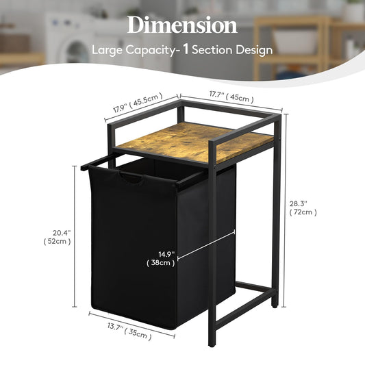 Lifewit Laundry Hamper, 69 L Laundry Basket with Shelf and Double Pull-Out Removable Bags, Laundry Sorter for Laundry Room Bedroom Bathroom Dorm,