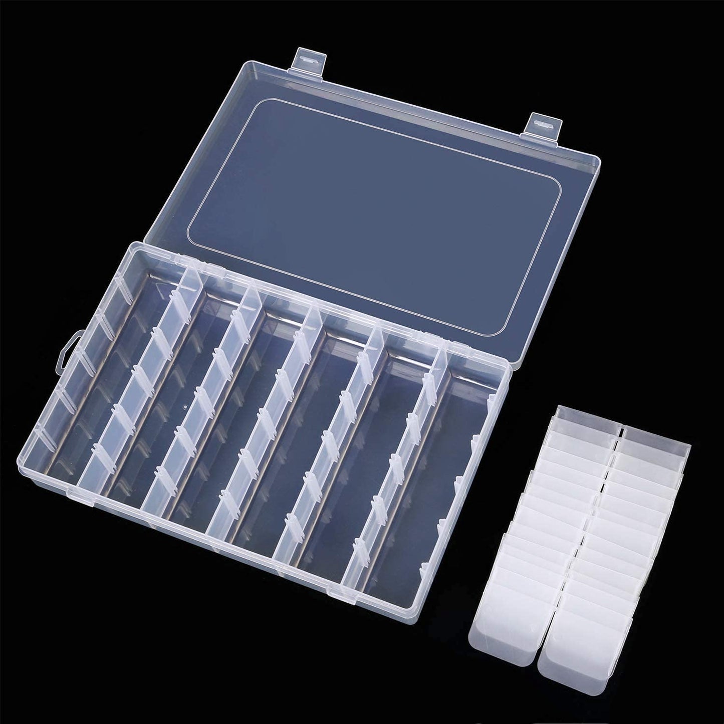 36 Grids Clear Plastic Jewelry Box Diamond Dot Painting Storage Box Removable Compartment Containers with Lids Adjustable Dividers for Display
