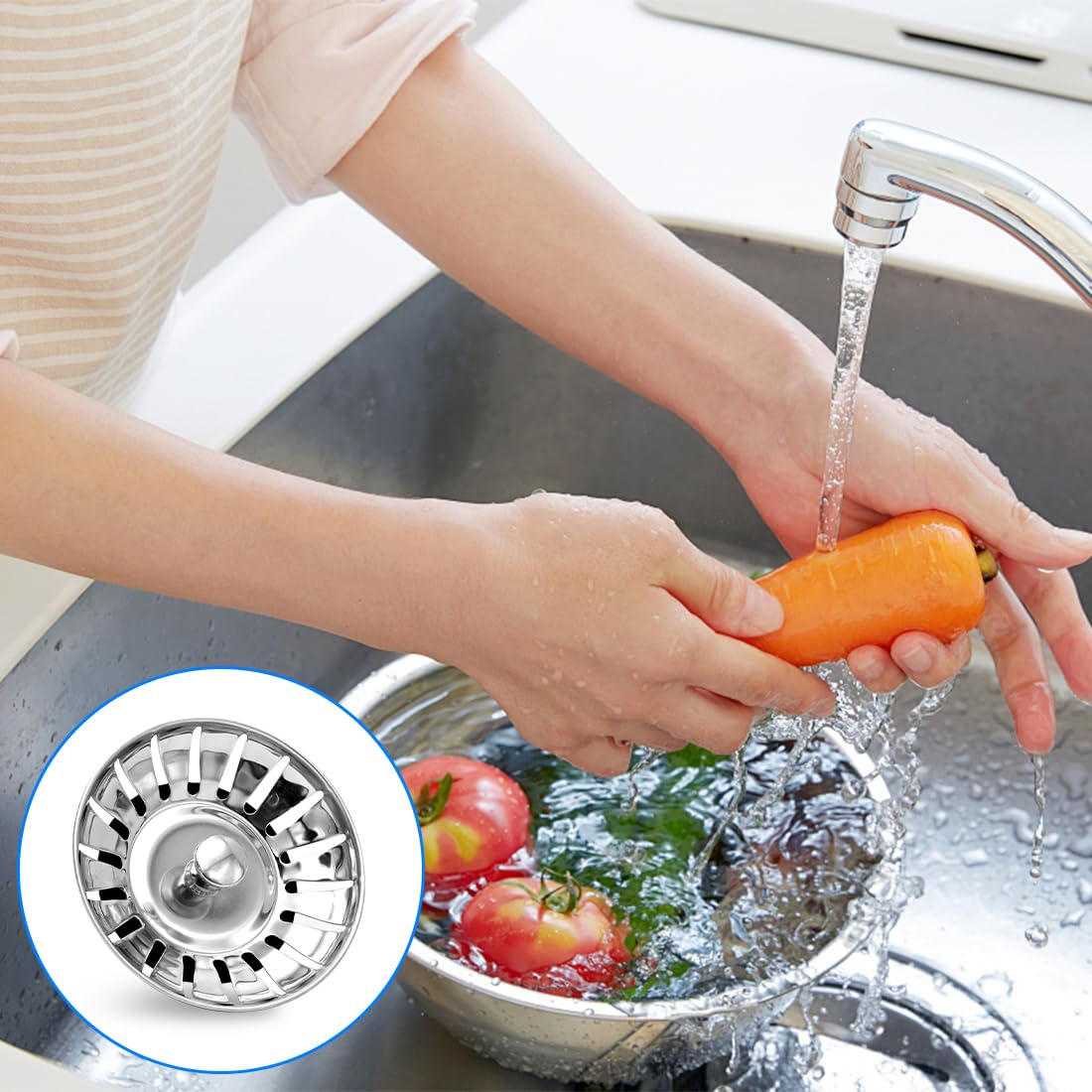 LICQIC Leak Proof Kitchen Sink Strainer Plug, Diameter 78 mm, 2 Pcs