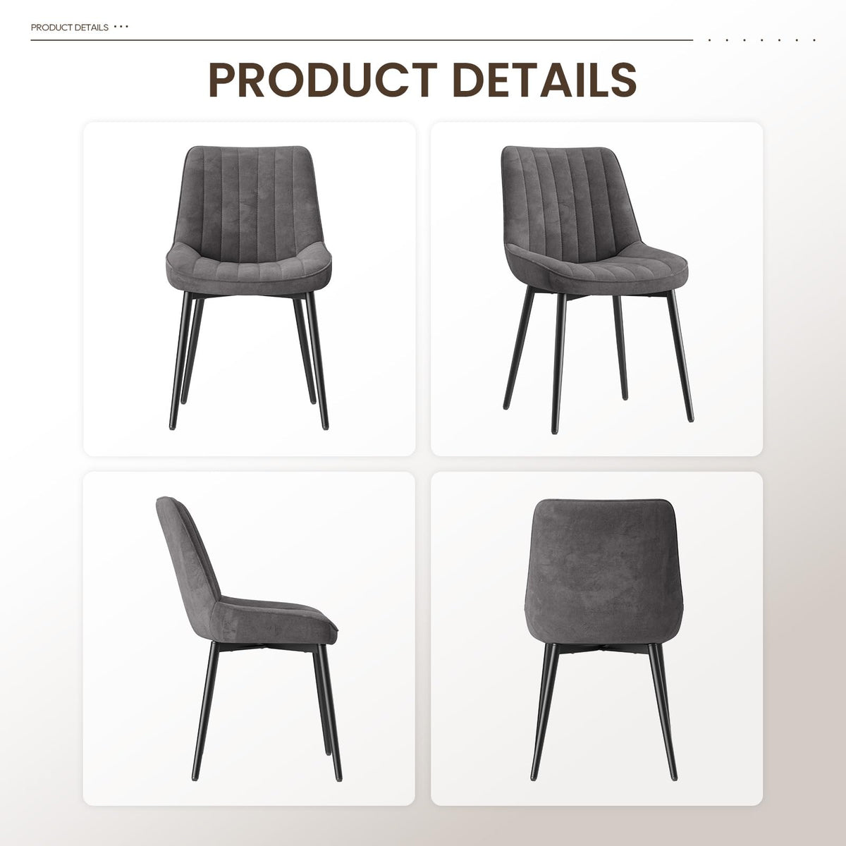 COLAMY Velvet Dining Chairs Set of 6, Velvet Chairs for Dining Room with Metal Legs and Thick Seat Cushion