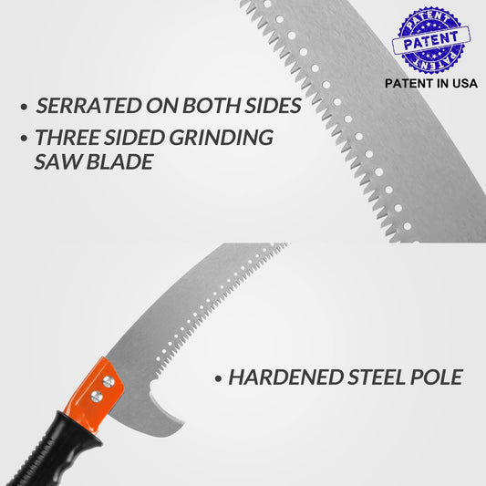 Walensee Pole Saws for Tree Trimming 235cm Lightweight Manual Stainless Steel Extension High Pole Pruning Pole Saw with Blade for Trimmer Branches