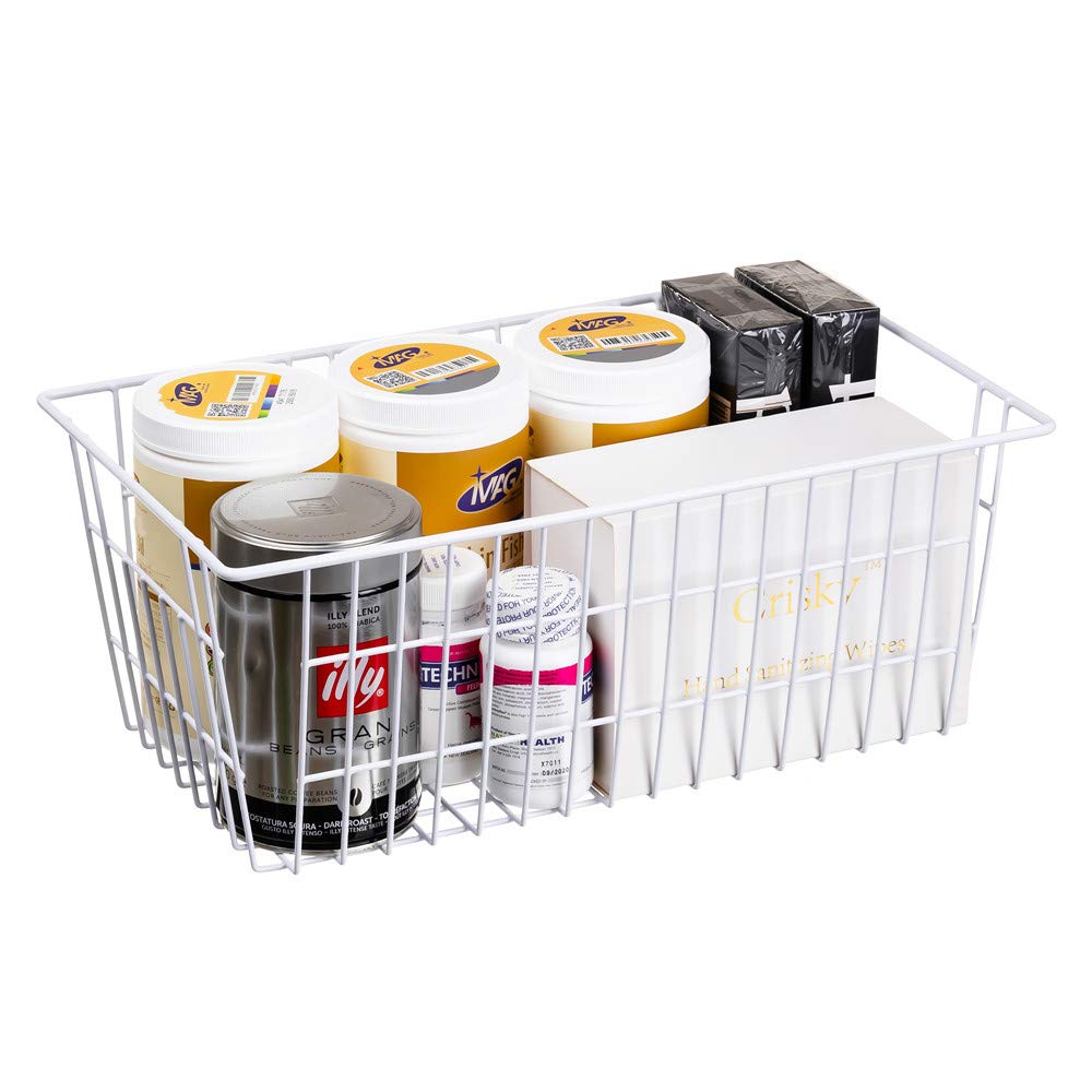 SANNO Freezer Wire Organizer Storage Basket Large Organizer Bins for Organizing Fridge Storage, Freezer, Office, Bathroom