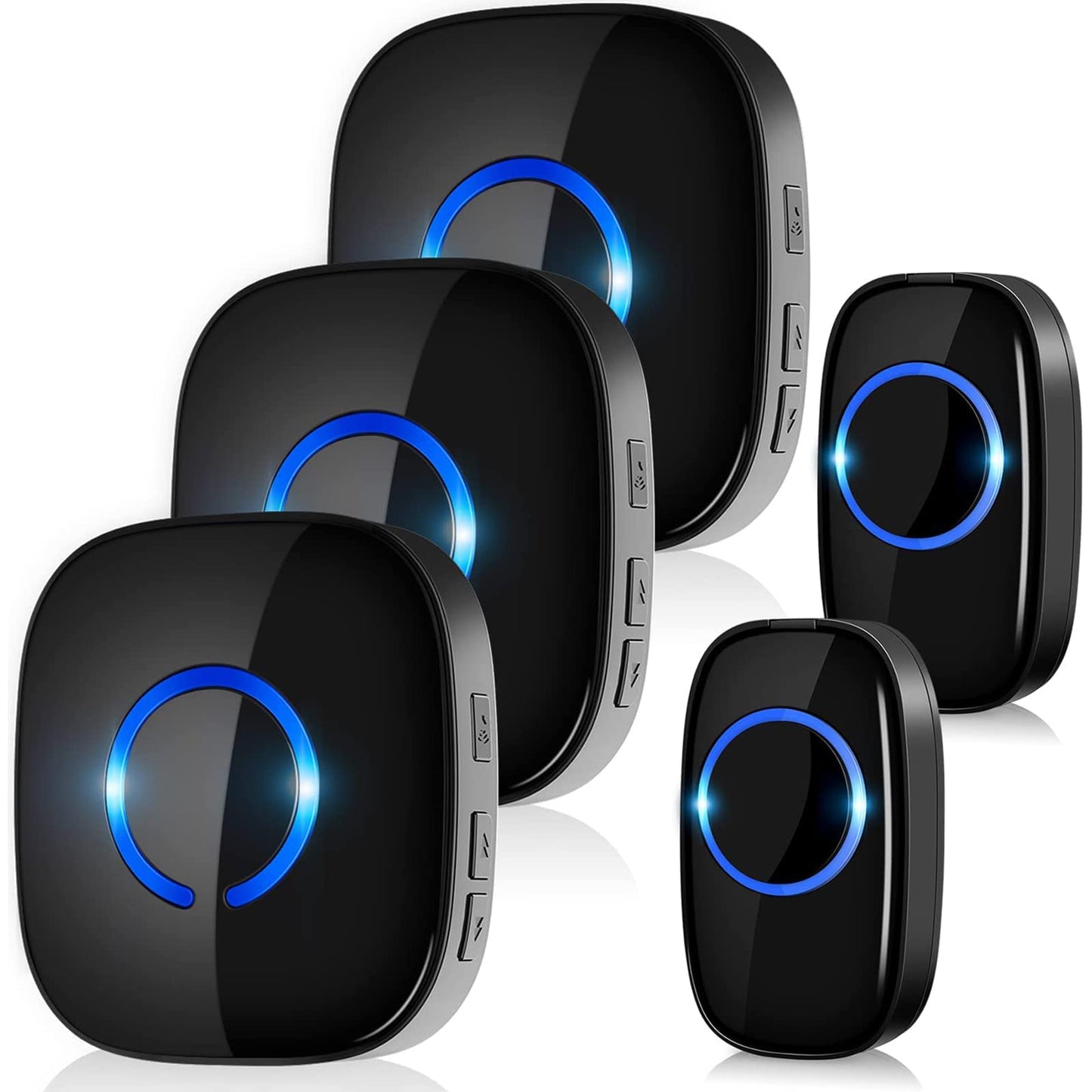 Wireless Doorbell Kit with 3 Receivers and 2 Button 1300FT Range, IP55 Waterproof & 5 Volume Levels & 58 Ringtones, Cordless Plug in Door Bells, Door