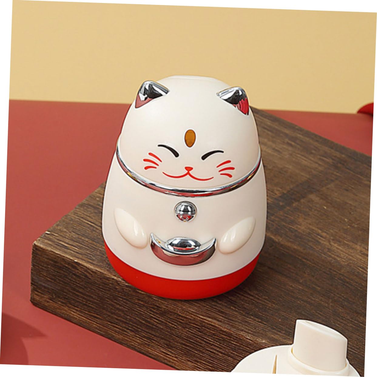RORPOIR Toothpick Holder Toothpick Dispenser Cat Statue Cute Toothpick Box Table Animal Sculpture Cat Figures Carry Bag Maneki Cat PP Accessories