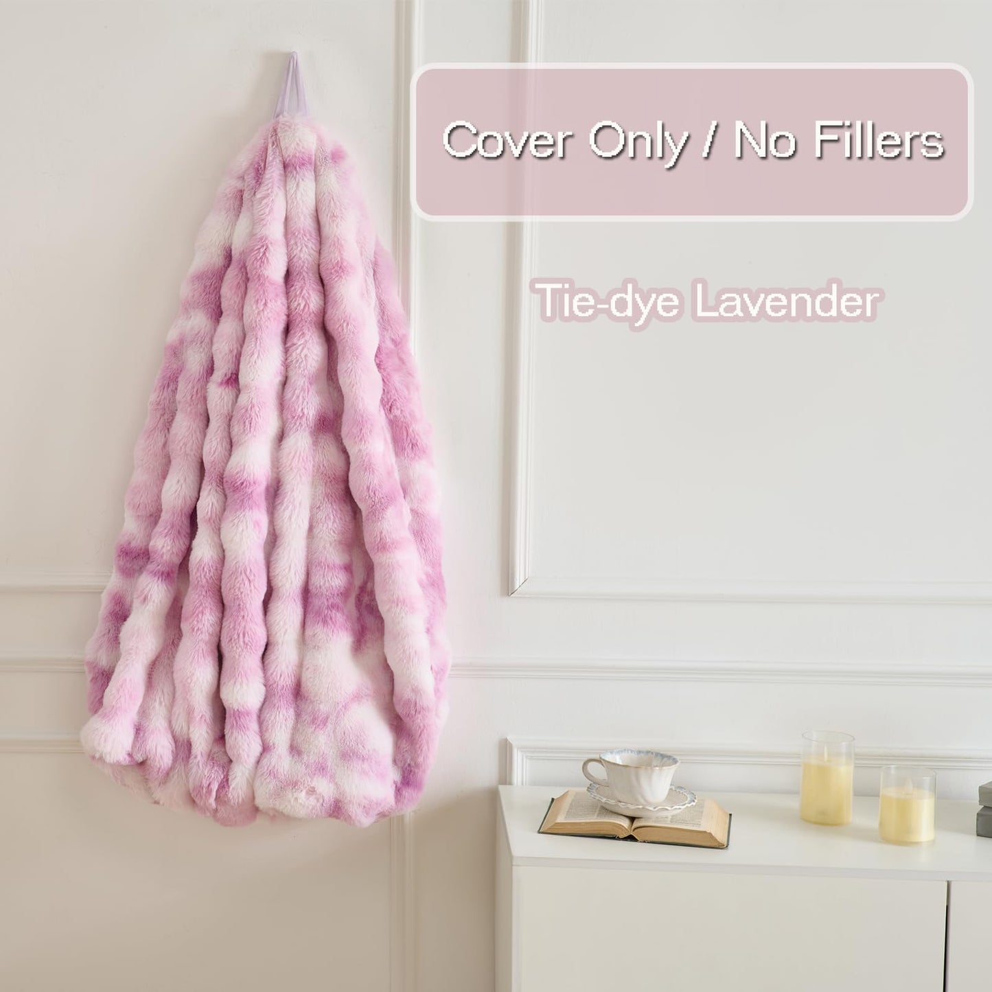 Fluffy Faux Rabbit Fur Bean Bag Chair Cover(No Filler),Cozy Shaggy Bubble Stuffed Animal Storage Large Bean Bag Cover for Bedroom Living Room,Fuzzy