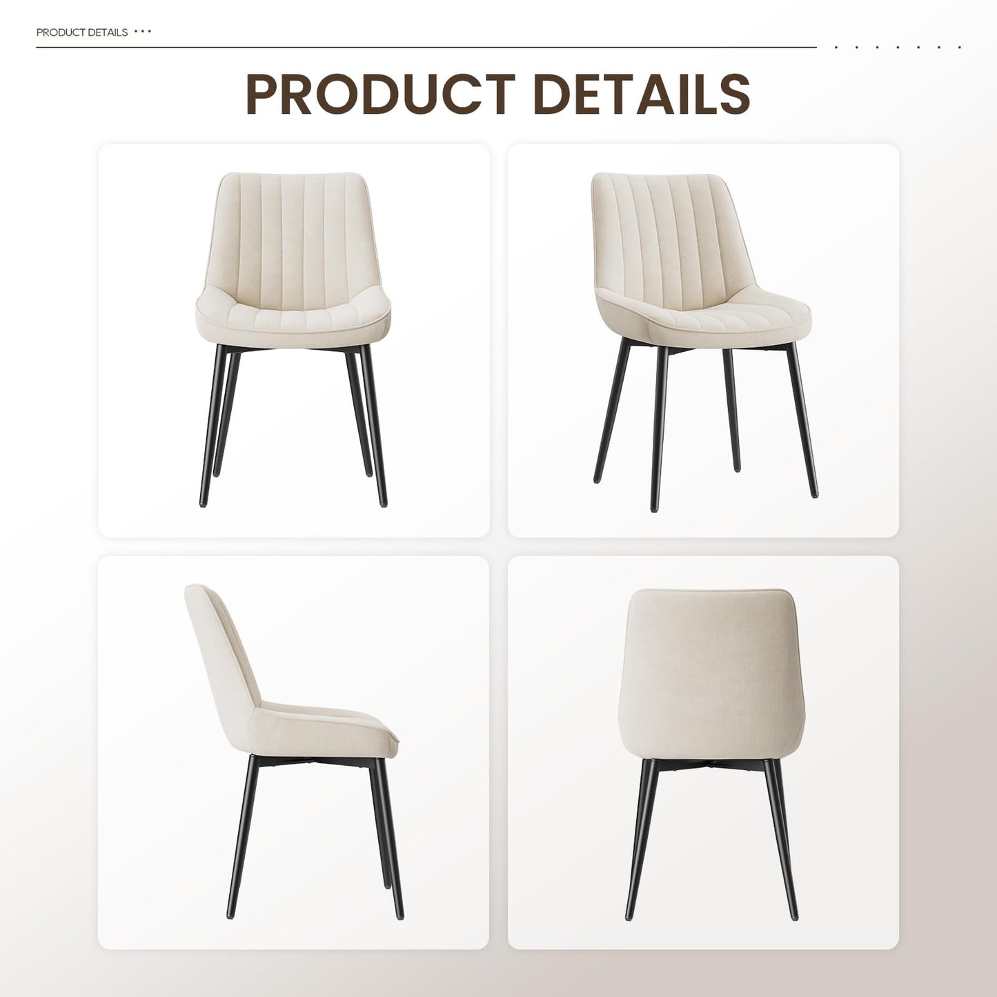 COLAMY Velvet Dining Chairs Set of 6, Velvet Chairs for Dining Room with Metal Legs and Thick Seat Cushion
