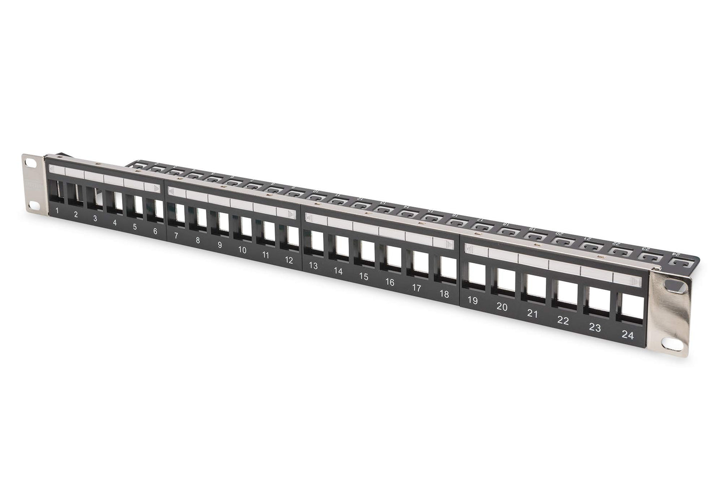 Digitus patch panel ? modular ? for Keystone modules ? 19-inch ? 24-port ? shielded ? rack mount 1U ? V2 ? black