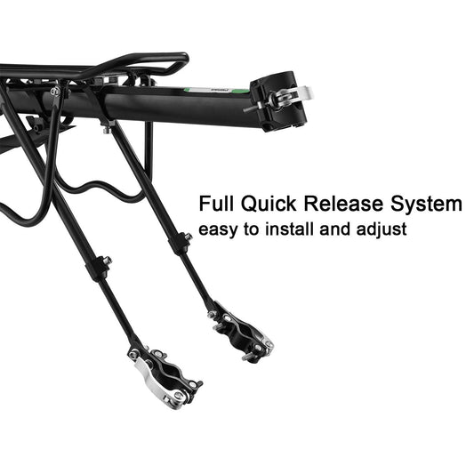 ROCKBROS Bike Pannier Rack Rear Bike Rack Mountain Bike Rack Bicycle Rear Rack Carrier with Reflector Adjustable Bike Luggage Cargo Quick Release