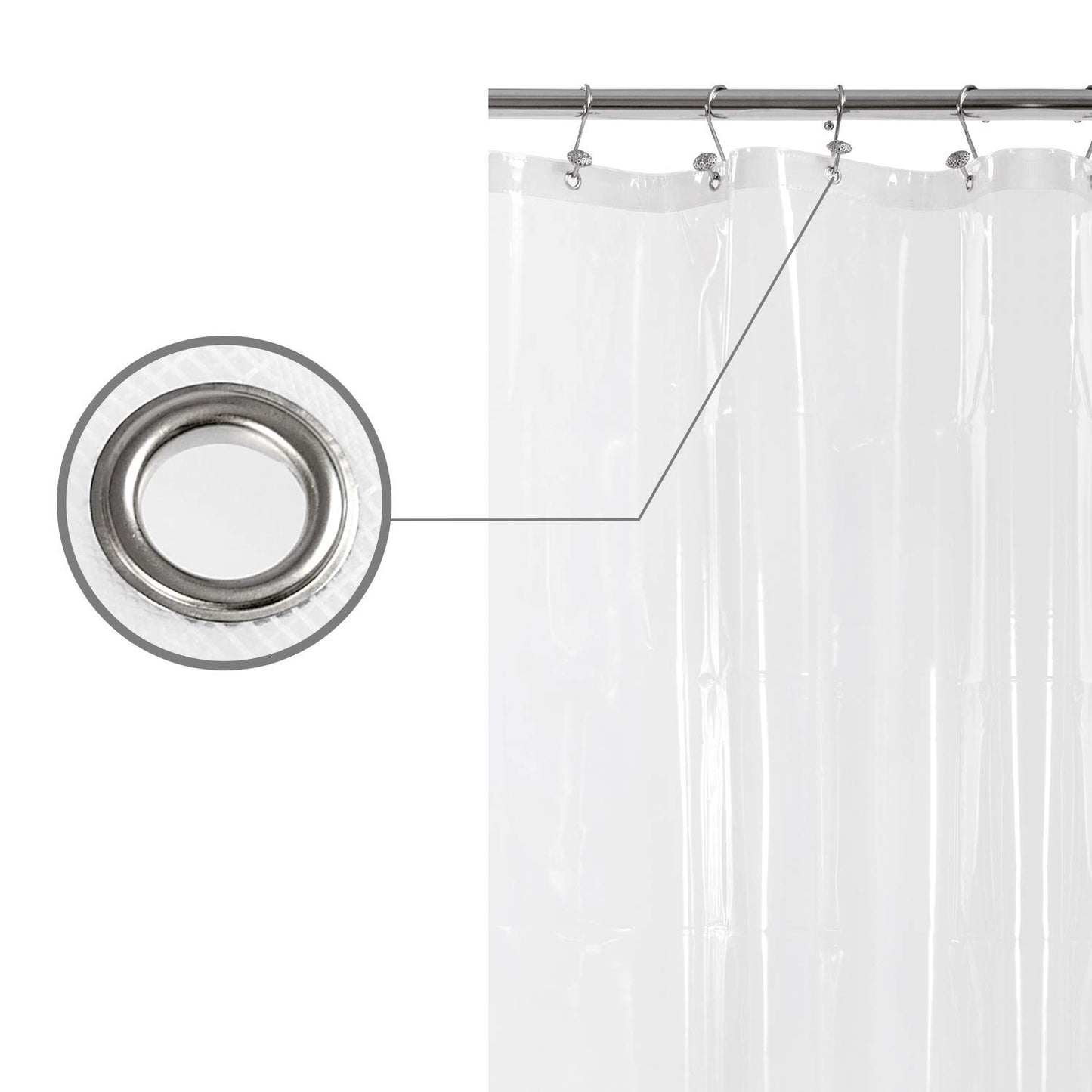 Barossa Design Peva Shower Curtain 72 x 75 Inches Width x Height Clear