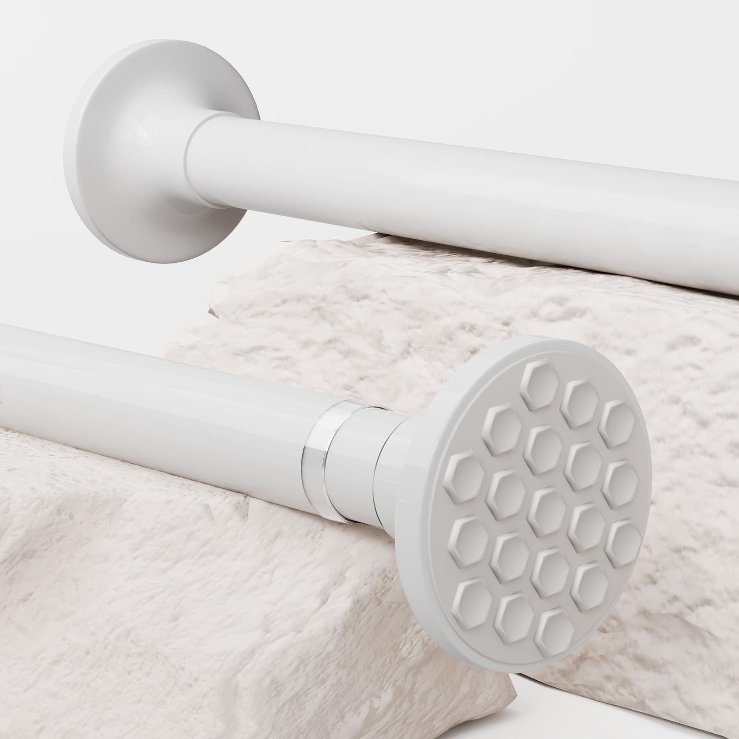Shower Curtain Rail 85-195CM ?25mm Black Extendable Curtain Rod No Drilling Telescopic Pole Stainless Steel Tension Rods for Living Room, Bedroom,