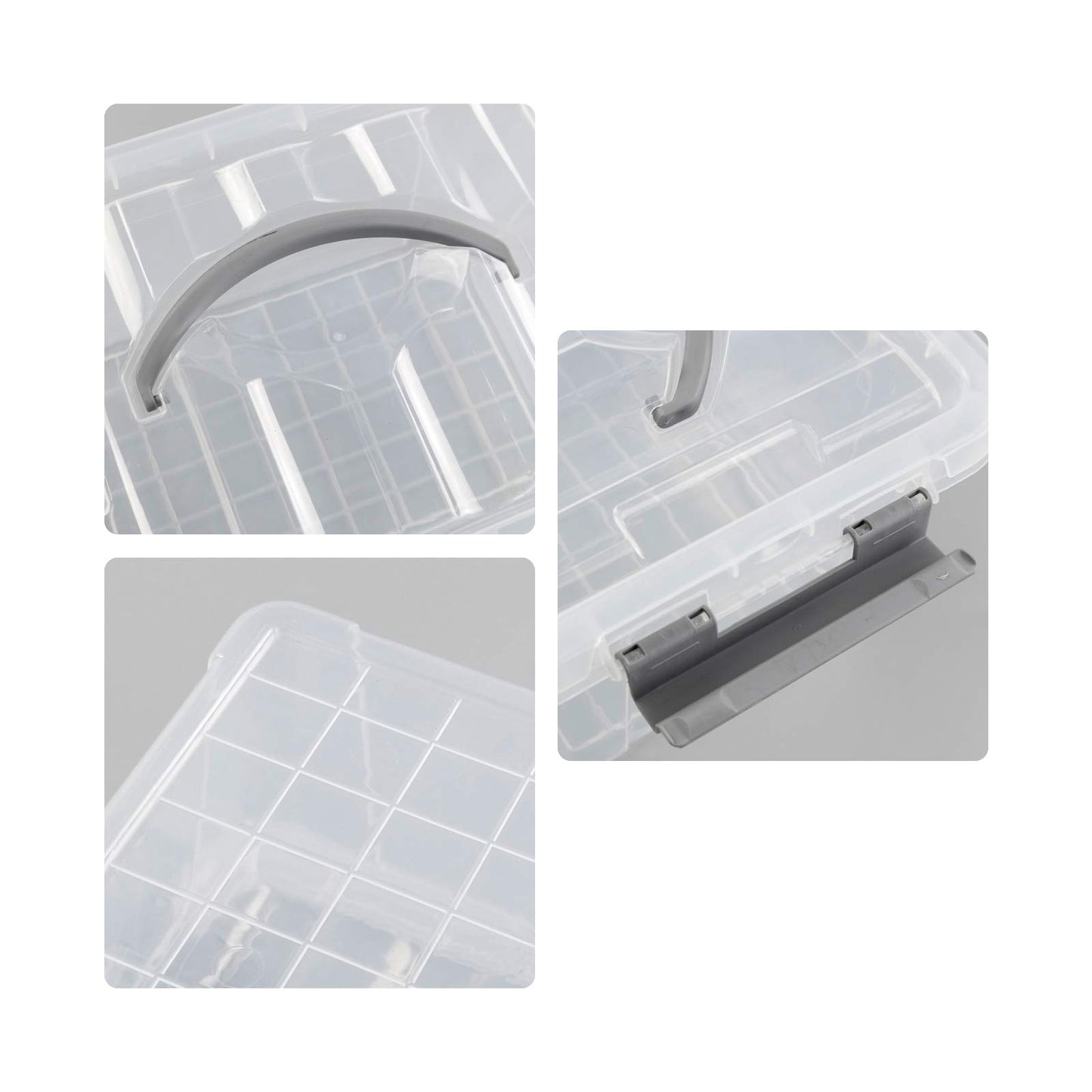 Farmoon 5L Plastic Storage Boxes, Clear Latching Container, 6 Packs