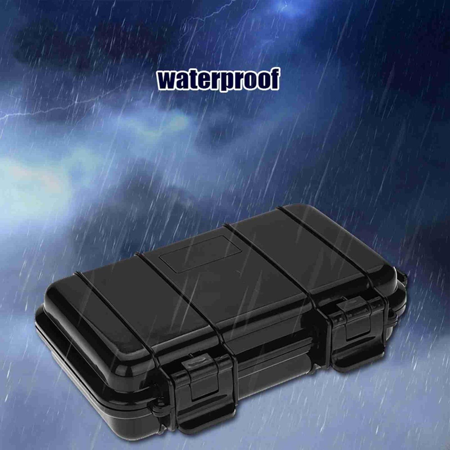 Tbest Survival tin Box, Shockproof Box, Eerieur Waterproof Shockproof Waterproof Storage Box Storage Container Case Storage Box Black Dry for Fishing