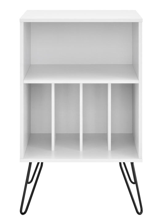 Ameriwood Harmony Turntable Stand, Wood Look White, 86.61 cm H x 52.58 cm W x 45.72 cm D