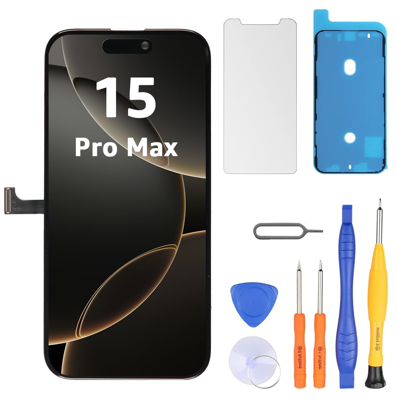LL TRADER Screen for iPhone 15 Pro Max LCD 6.7 Inch Screen Replacement Screen FHD 3D Touch Screen Digitizer Assembly Frame and Repair Kits 20251