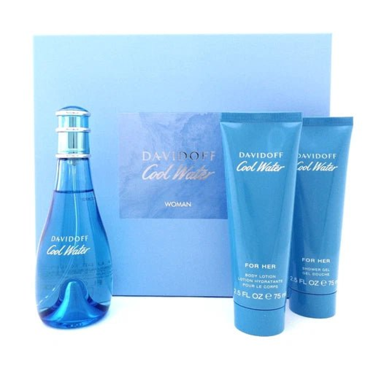 Davidoff Cool Water Gift Set (Eau De Toilette 100ml Body Lotion 75ml Shower Gel 75ml)