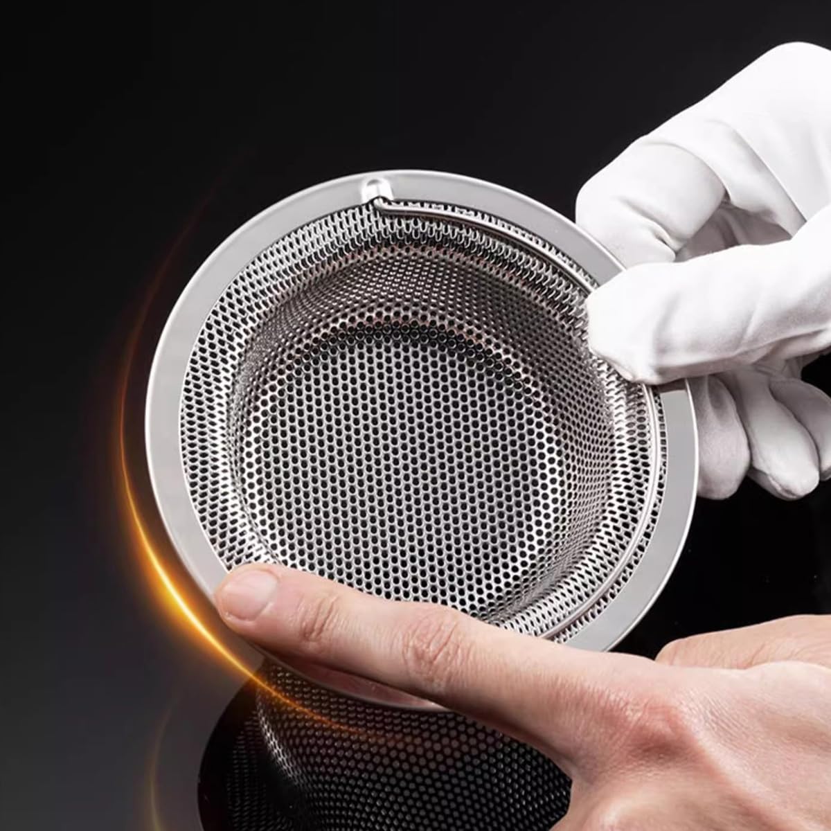 Pack of 2 Sink Drain Strainer Kitchen - Stainless Steel Sink Strainer for Sink Clog Protection Sink Strainer Drain Sink with Handle, 11 x 7.8 x 2 cm