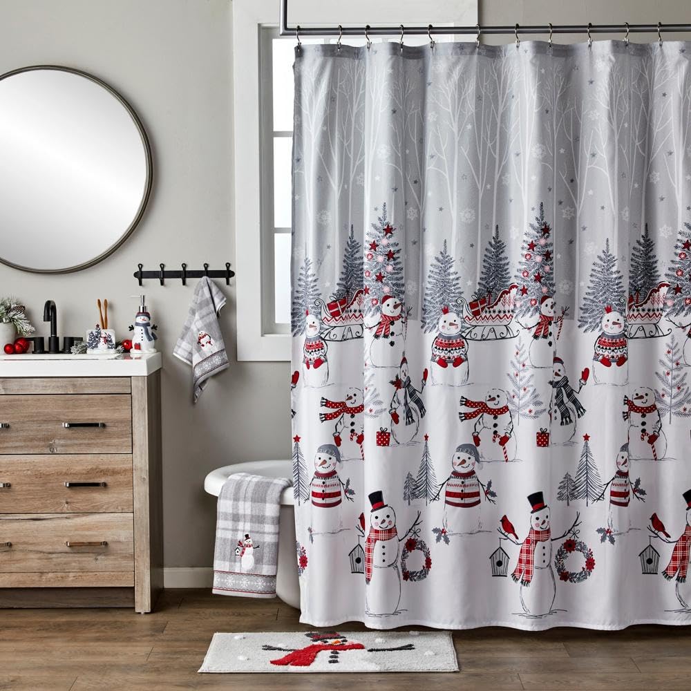SKL Home by Saturday Knight Ltd. Whistler Snowman Bath Towel, Gray