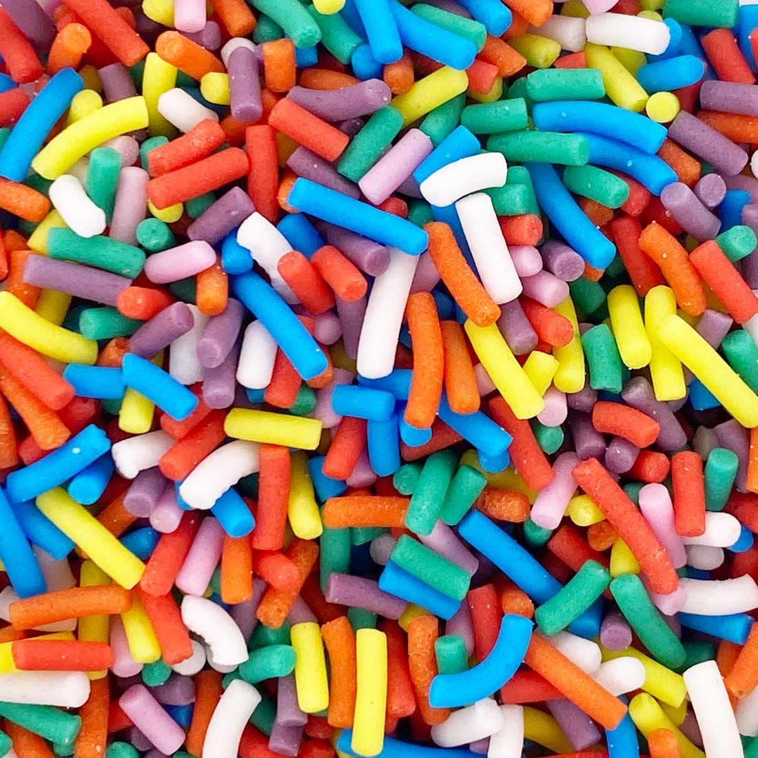 Twist Ingredients - Matt Sugar Strands - Rainbow Cake Topper Sprinkles - 500g Edible Vermicelli Vegan Cupcake Decorations - Ideal for Ice Cream,
