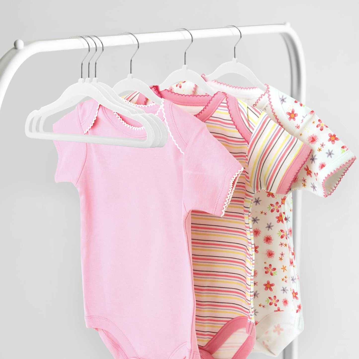 MangoKit White Baby Velvet Hangers Non-Slip Kids Coat Hangers 50 Pack