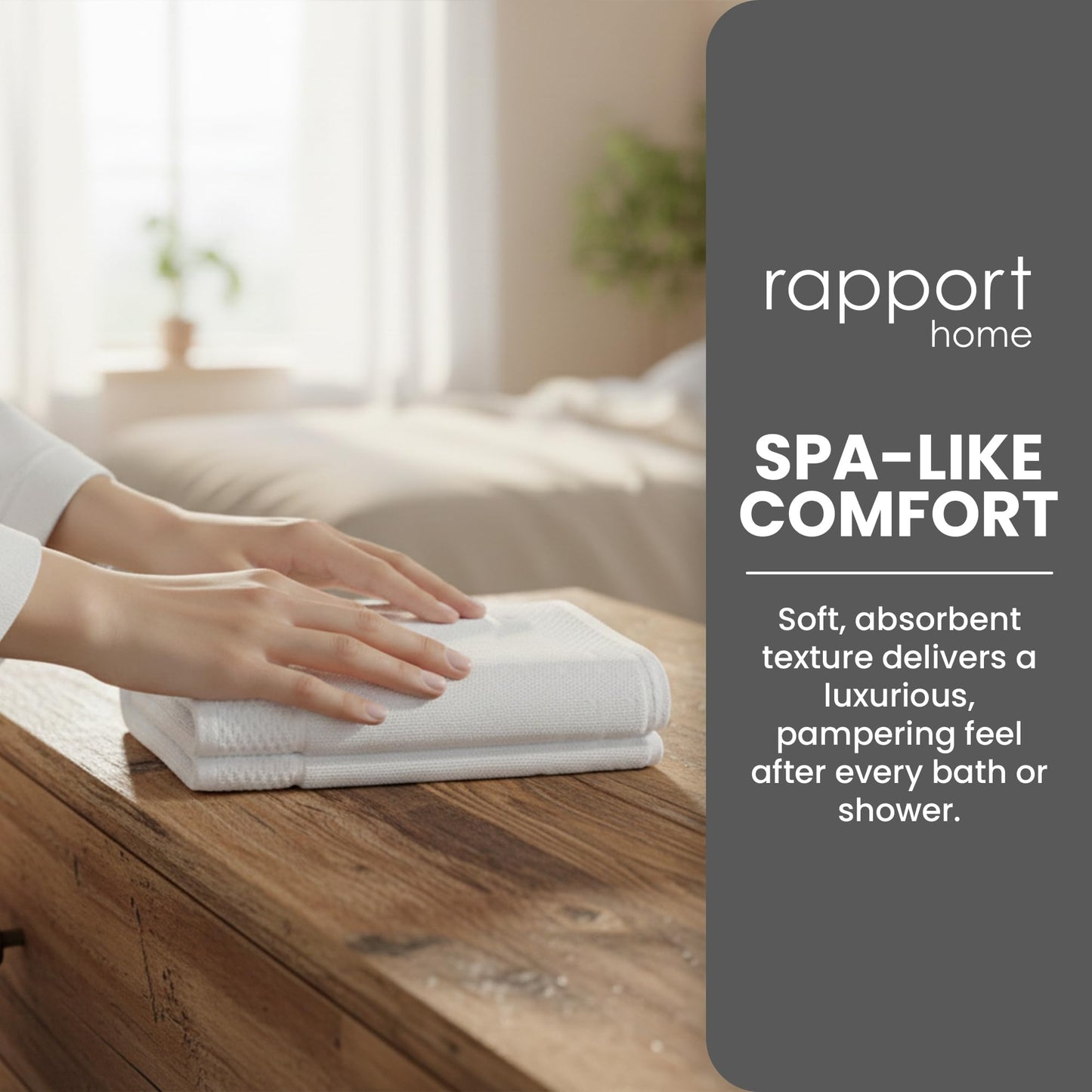 Rapport Home Eden Weave Face Towels 2-Pack Luxurious 100% Cotton 500gsm Soft Absorbent Face Cloths, Oeko-Tex Certified Bathroom Hand Towels | White