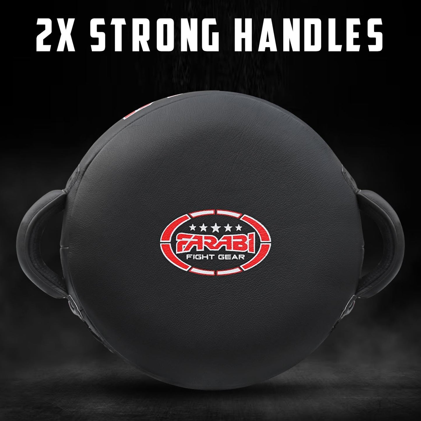 Farabi Sports Round Boxing Pad 100% Genuine Leather Punching Mitts Kick Pad Black Boxing Mitts MMA Muay Thai Taekwondo Kickboxing Training Strike