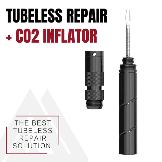 KOM Cycling Tubeless Tyre Repair Kit for Bikes 8 Colors! Fixes Mountain Bike and Road Bicycle Tyre Punctures Includes Tyre Repair Fork and Reamer,