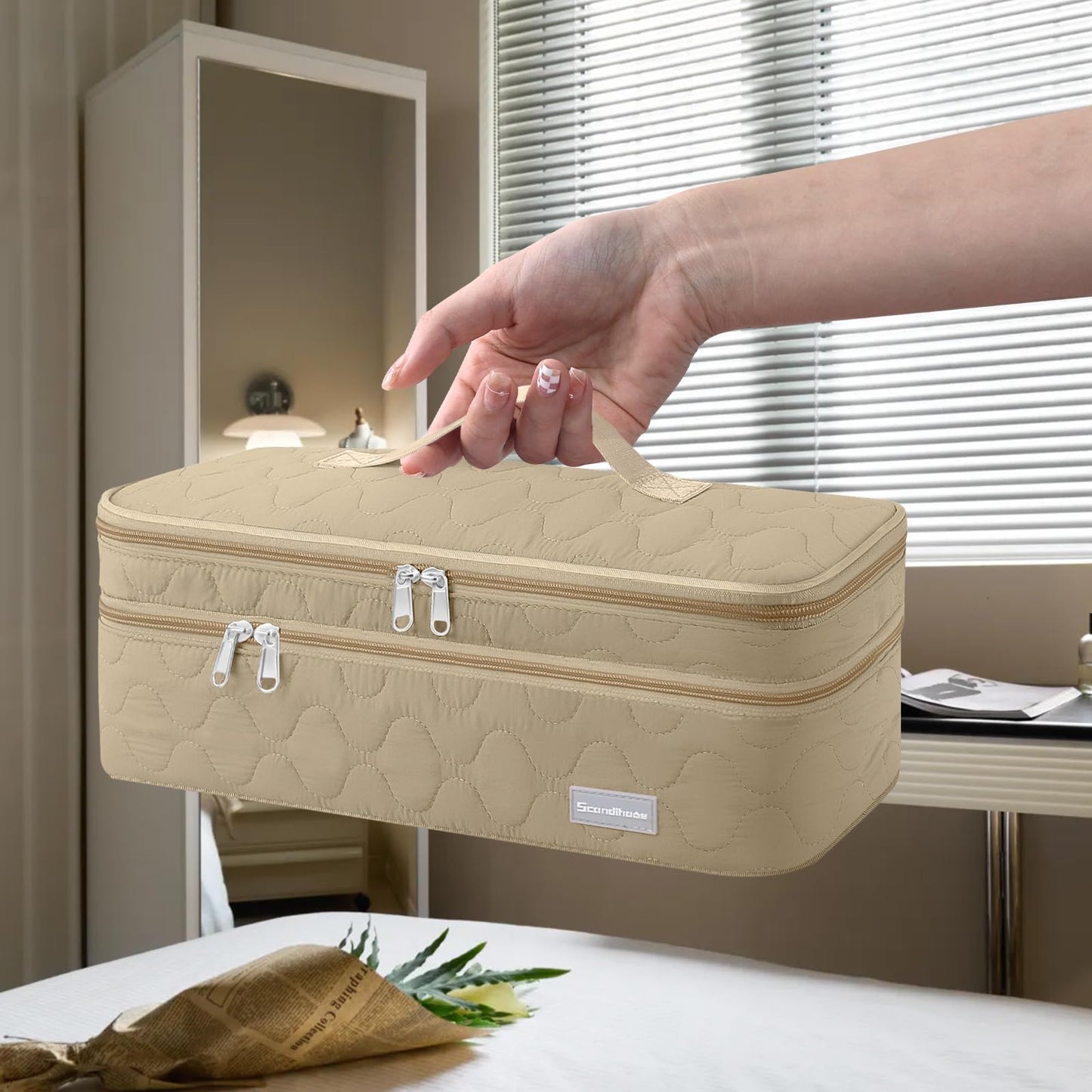 Double Layer Travel Carrying Case Hair Dryer Bag Travel Storage Bag