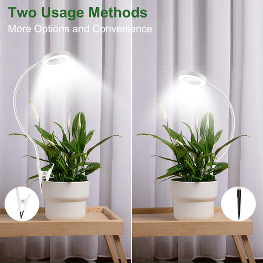 Grow Lights for Indoor Plants, Clip On 6500K Full Spectrum LED Grow Light, Two Installation Options Plant Light, 3 Colors Grow Lamp with 360?