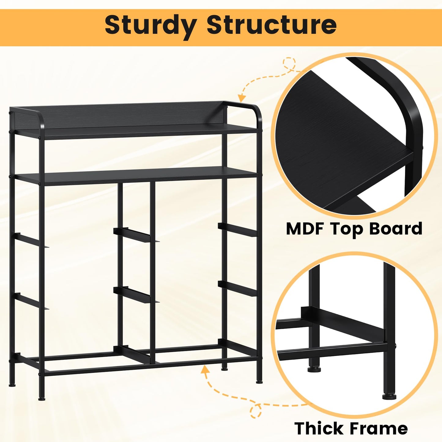 GoaHi Chest of Drawers, Dresser for Bedroom with 6 Fabric Drawers, Tall Storage Organizer Unit with 2 Layers Shelf for Bedrooms,Living Rooms