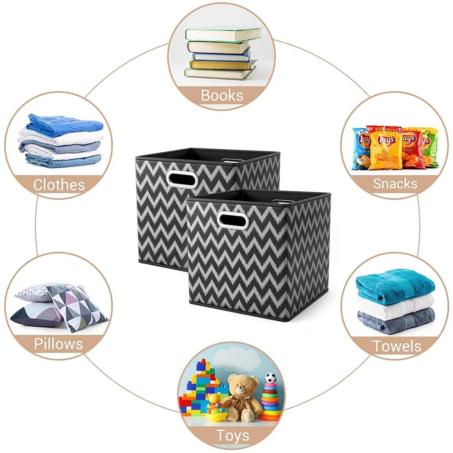 ARVINKEY 2 Pack Foldable Storage Boxes, 30L Non-Woven Fabric Storage Cubes with Handles