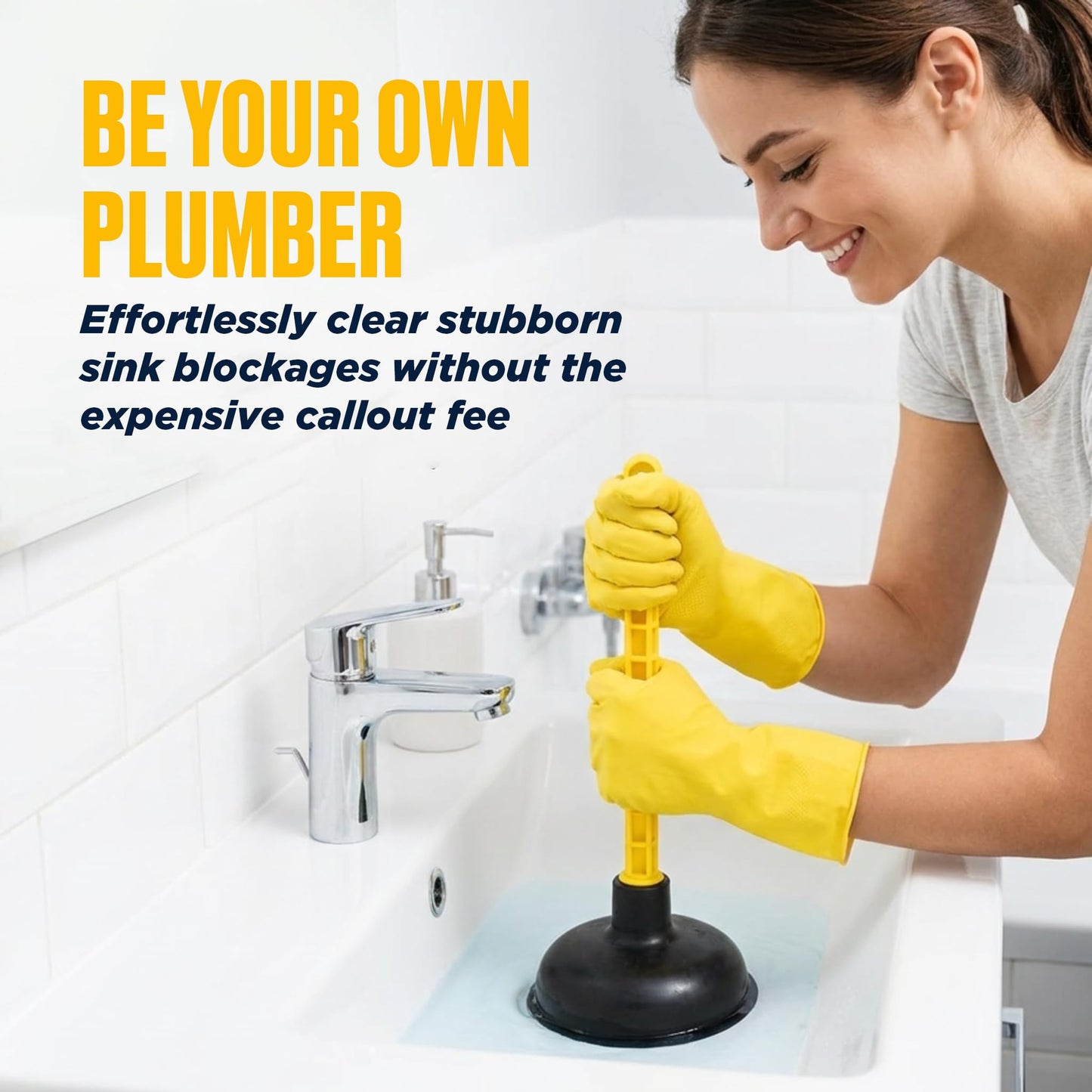 Mario10 Heavy Duty Drain Plunger & Sink Unblocker, Suction Cup, 5.51-in