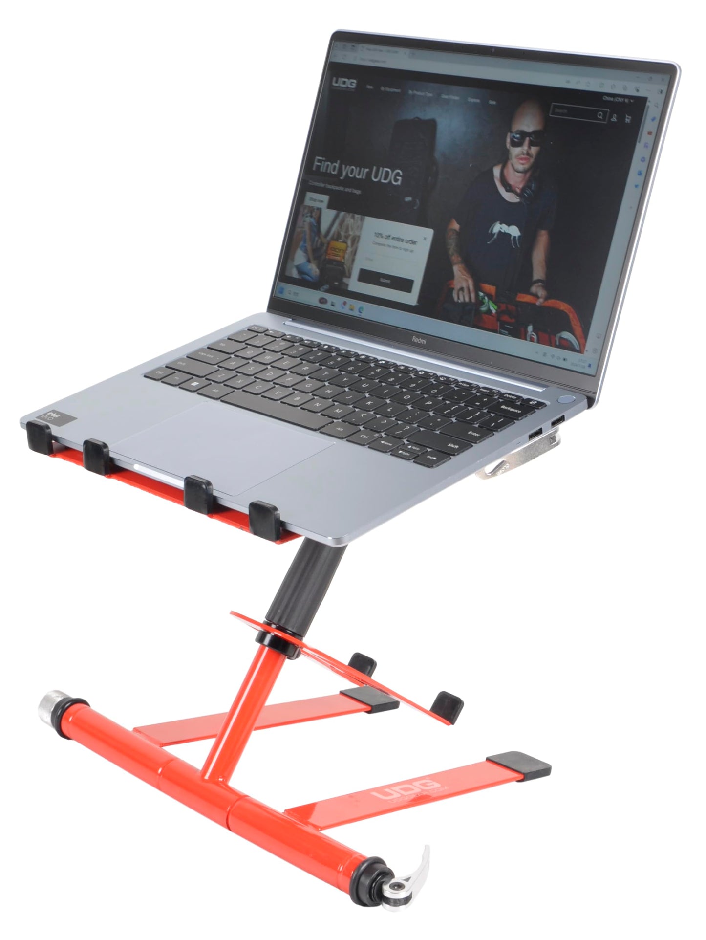 UDG Ultimate Digi Laptop Stand 360-Degree Swivel DJ, Red (U96113RD)