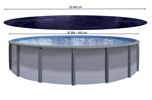 QUICK STAR Solar Swimming Pool Cover Round 200g/m? for Poolsize 366-400 cm Winter Tarpaulin dimension ? 460 cm Black