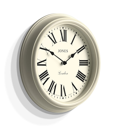 Jones Clocks Venetian wall clock | Classic round clock | 30cm | White | Roman numerals | Traditional design ideal for kitchen, living room or bedroom