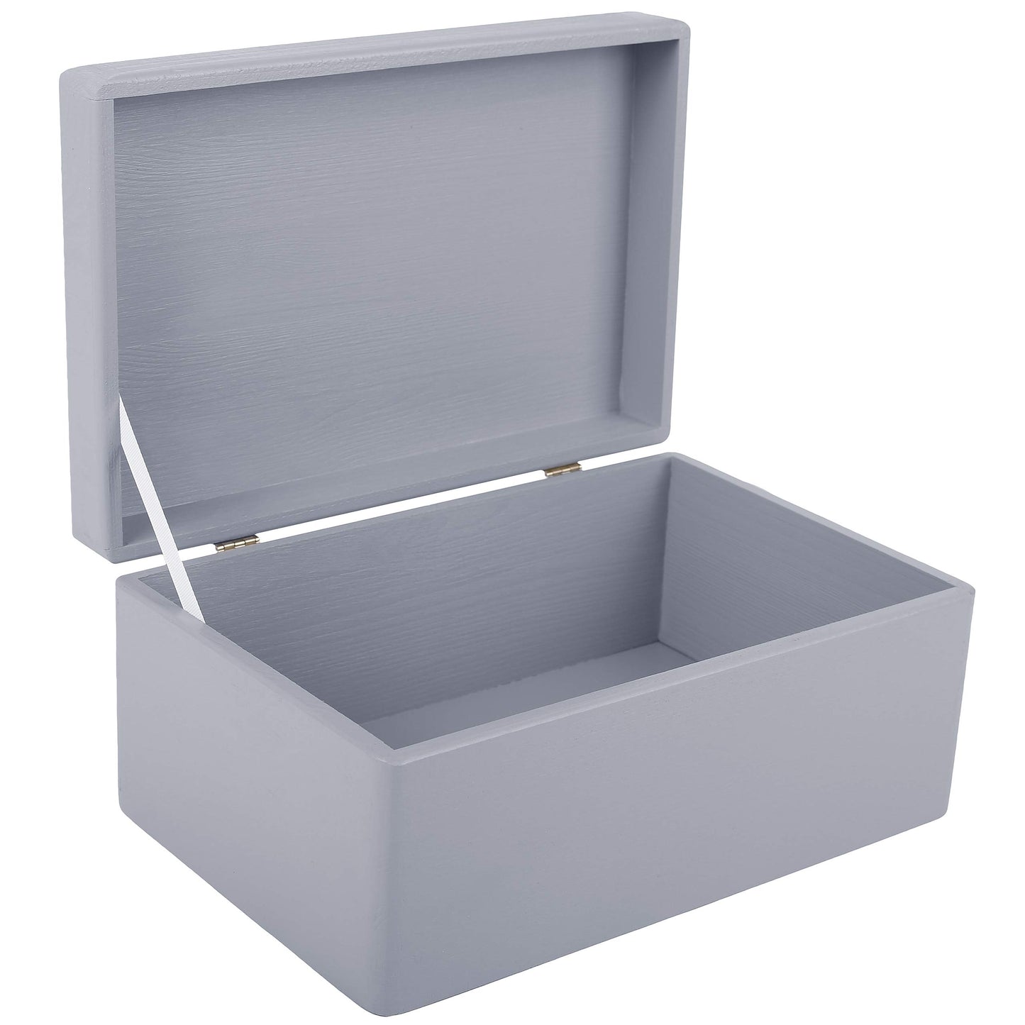 Creative Deco Large Grey Plain Wooden Storage Box with Lid | 30x20x14cm (+/-1 cm) | Hinged Lid | Gift Christmas Xmas Box Kitchen Storage | ROUGH &