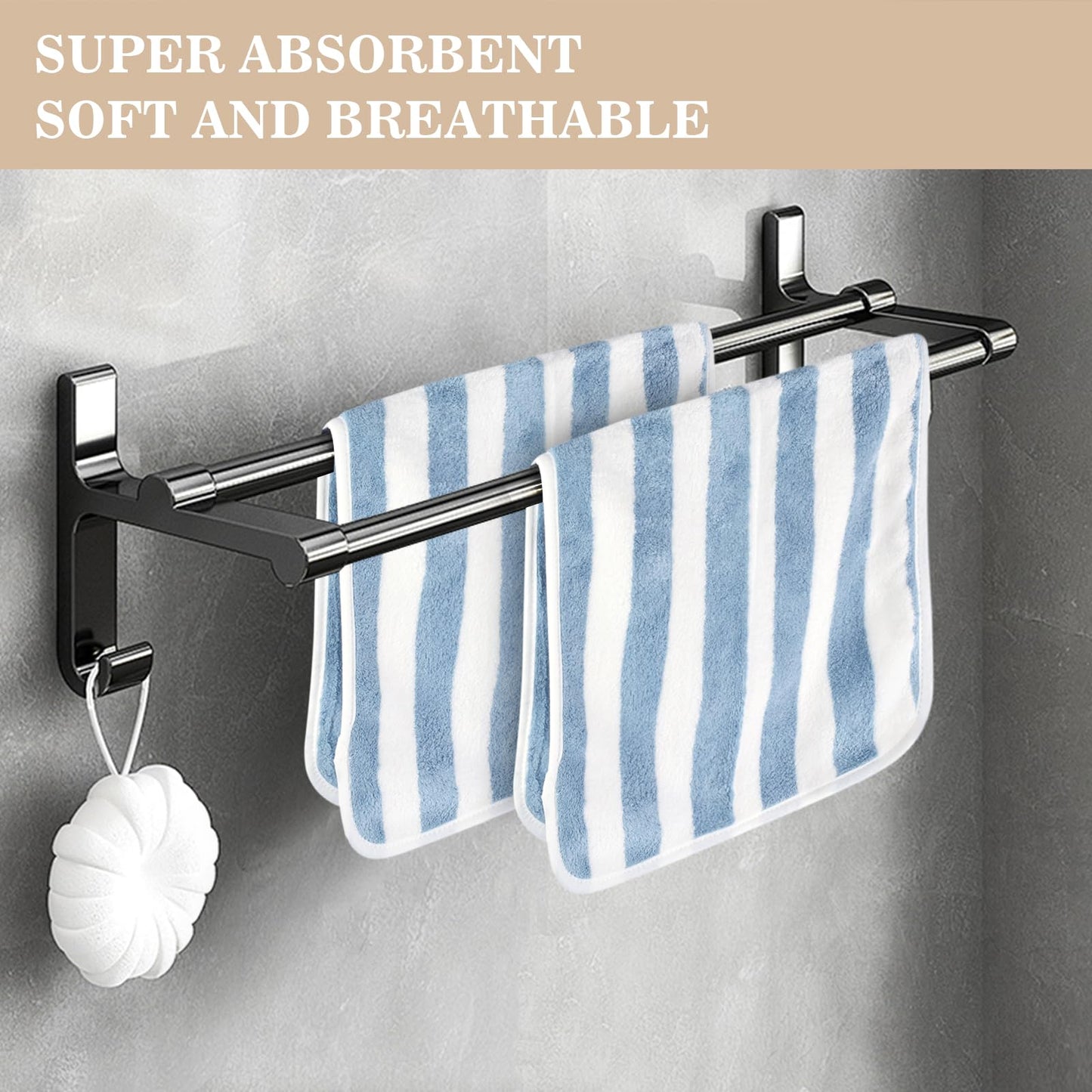 KinHwa Microfibre Soft Hand Towels for Bathroom Abosorbent Small Guest Towels Thick Face Towels 30cm x 50cm Fast Drying Washcloth for Bath, Spa
