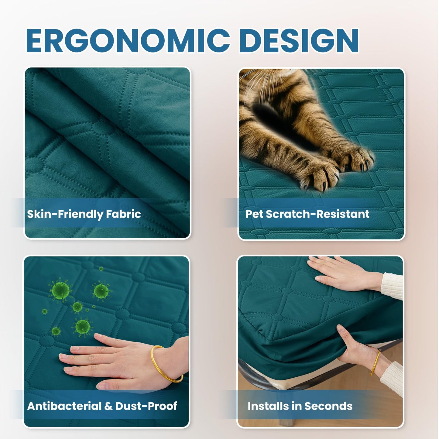 Ystyle Fitted Sheet 180 x 200 cm, Microfibre, Fitted Sheet - Mattress Height up to 30 cm, Dark Green