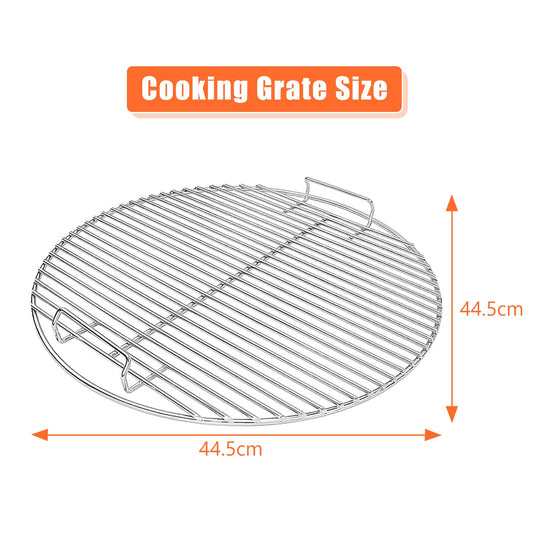 Denmay 7432 Cooking Grate and 7440 Charcoal Grate for Weber 47 cm Charcoal Grills, Fits Weber One-Touch, Bar-B-Kettle, Smokey Mountain Cooker Smoker,