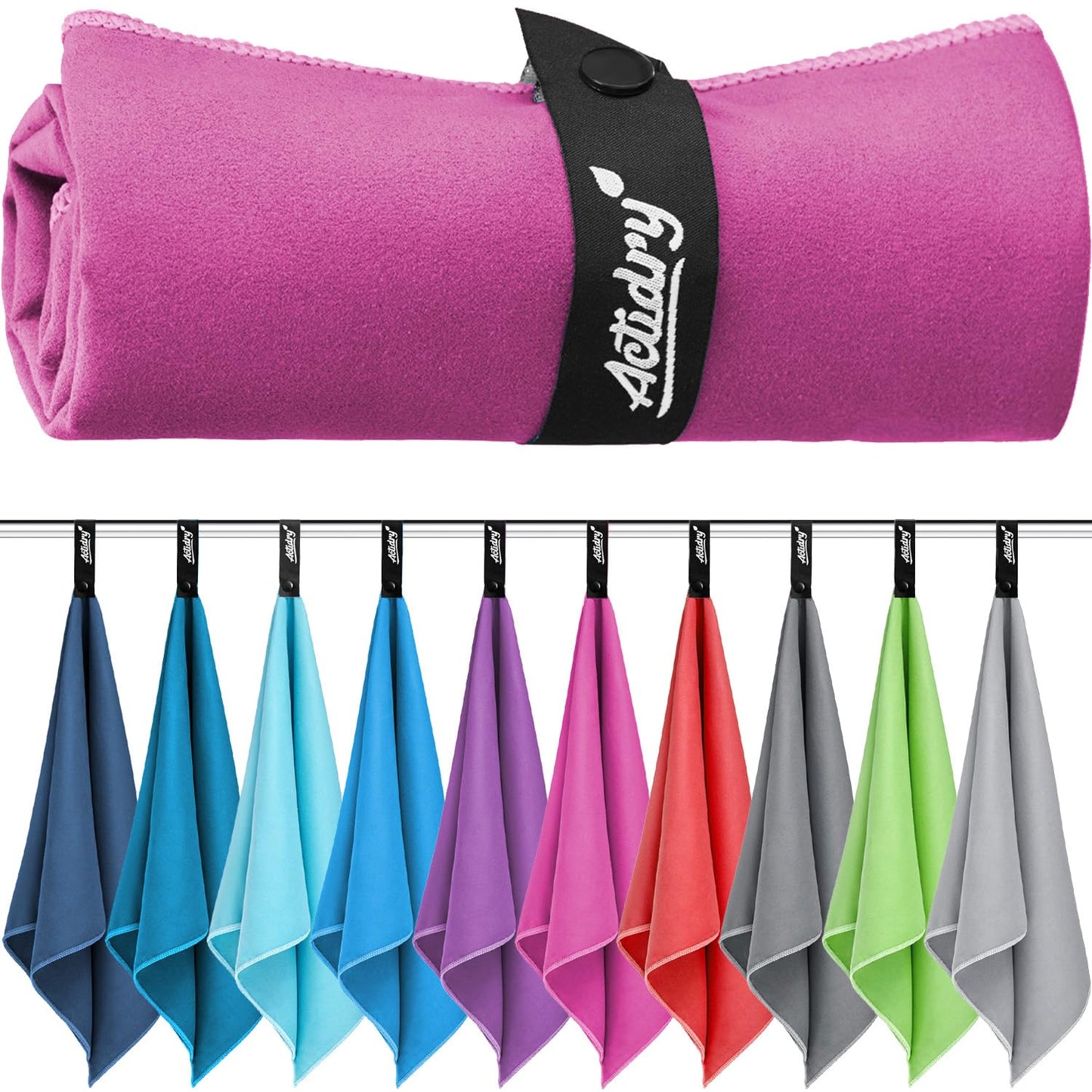 Actidry Microfiber towel - XL/L/M - 10 colors - light, quick-drying, highly absorbent - beach, bath, sauna, swimming towels, extra large - XL 100 x
