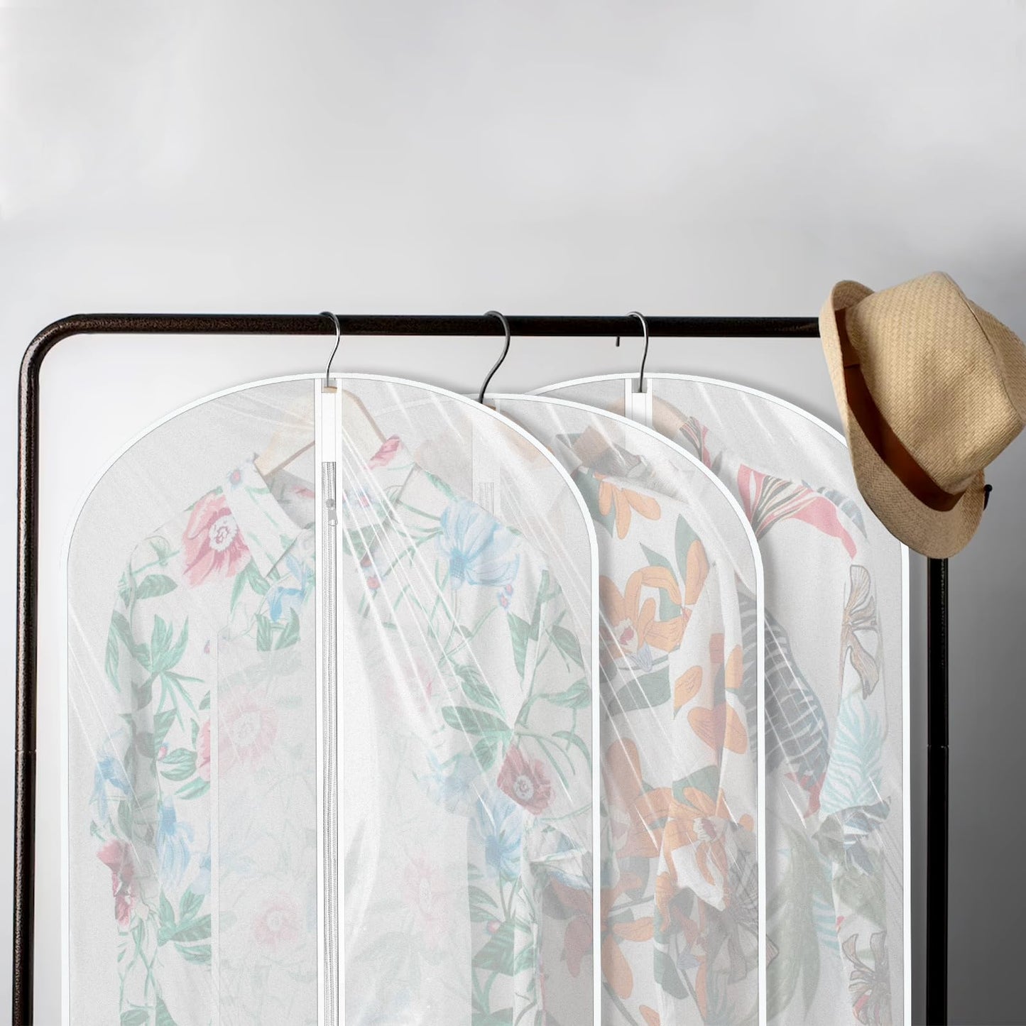 Garment Bags 2 PCS Dustproof Clothes Covers Waterproof Moth Proof Coat Bag with Zip Translucent Suit Cover Bags Anti-Mite Breathable Protector for