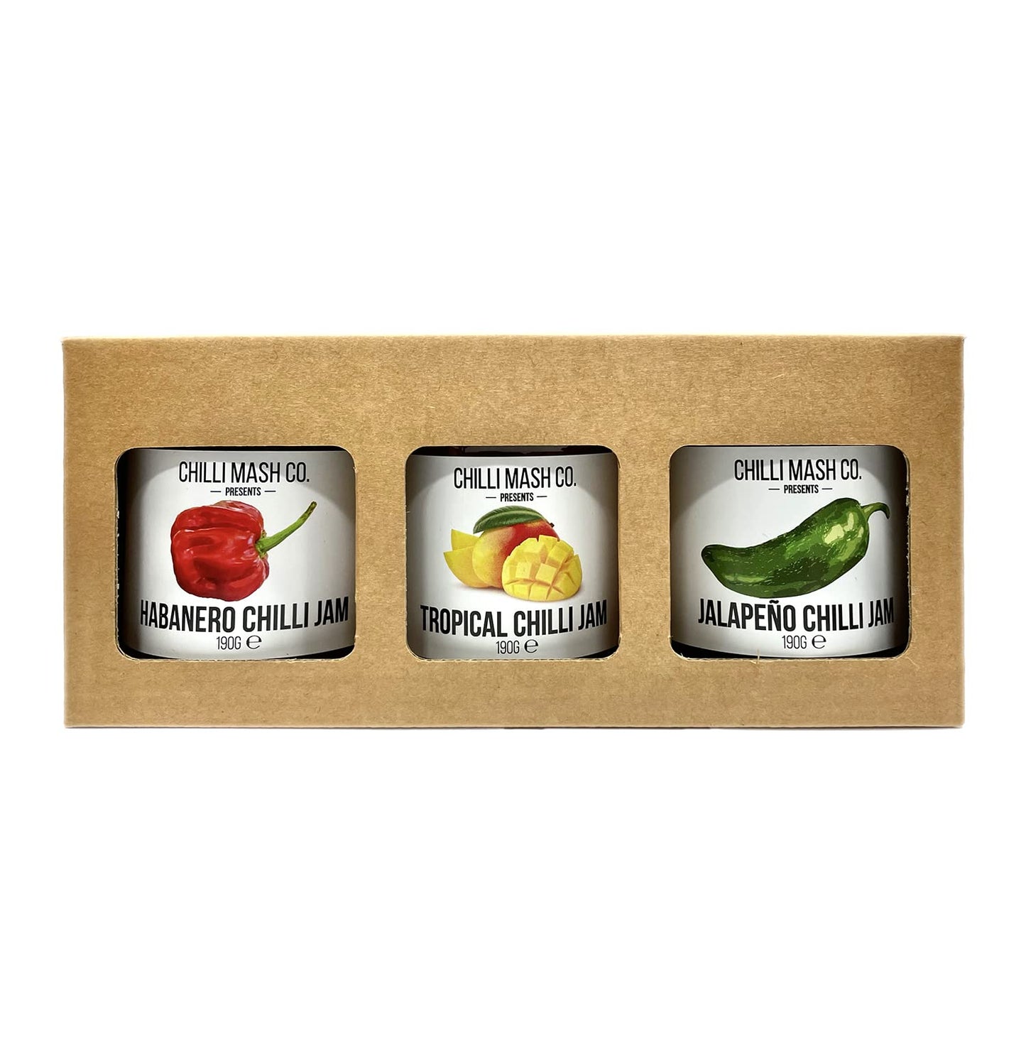 Jam Packed | Chilli Mash Company | 3x 190g Chilli Jam Medley | Mild Medium & Hot