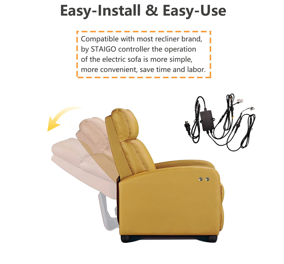 STAIGO Touch Sensor Control Box Replacement Lift Chair/Electric Loungers/Power Supply Sofa for Limoss/Okin/Kaidi 2 Touch