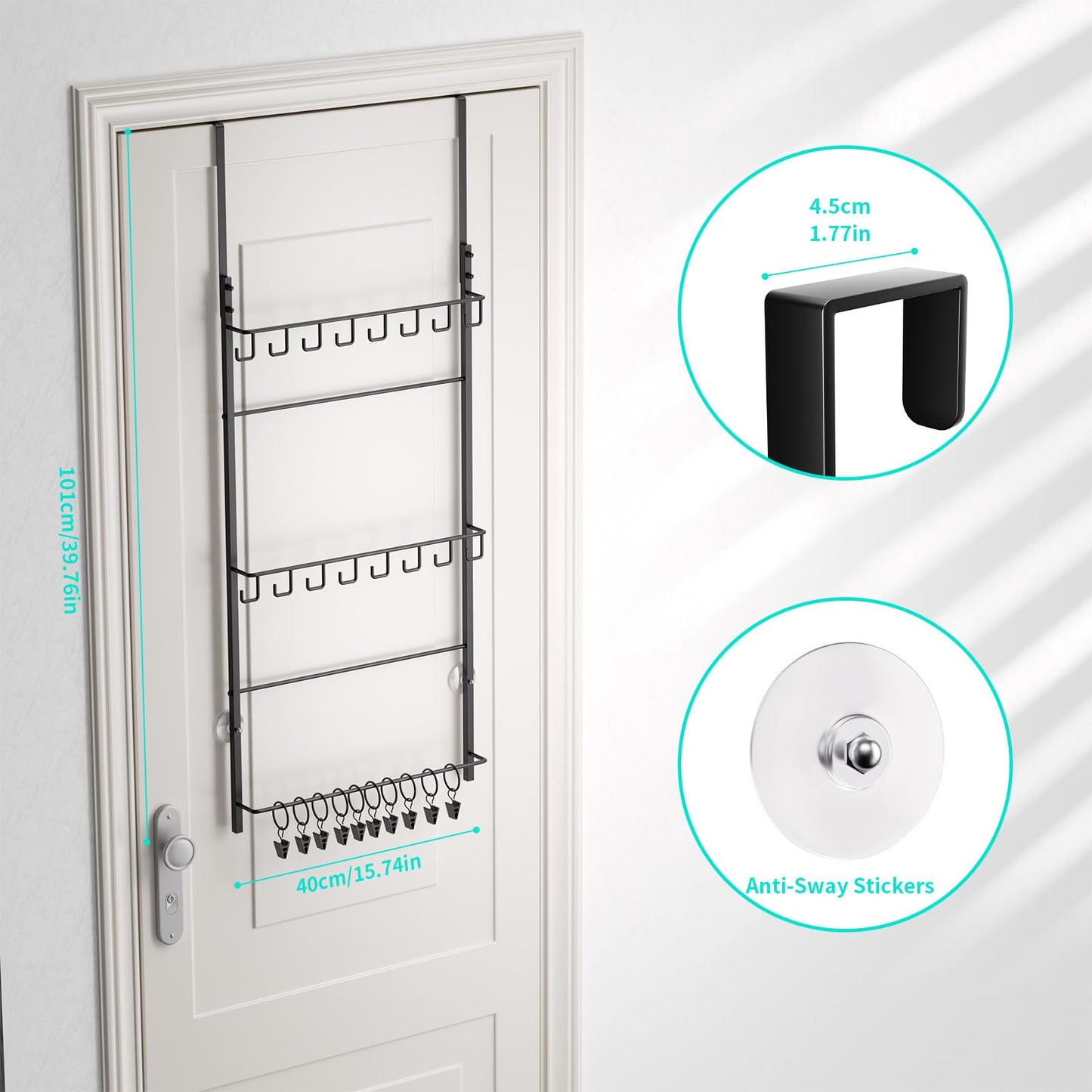 HapiRm Over Door Hat Rack - 3-Tier Wall Mounted Hat Storage Hold to 26 Caps