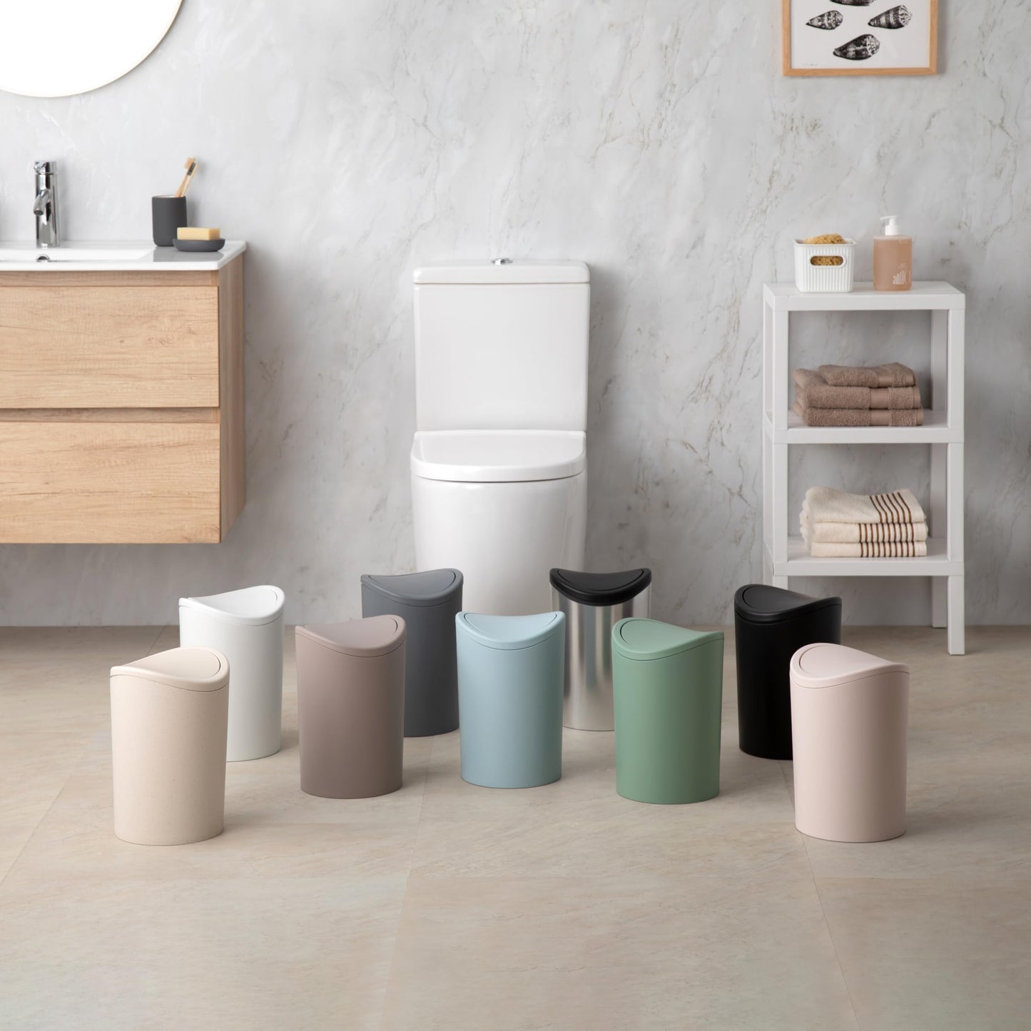 TATAY Bathroom Bin 6 L Modern Functional Design Compact and Modern Design